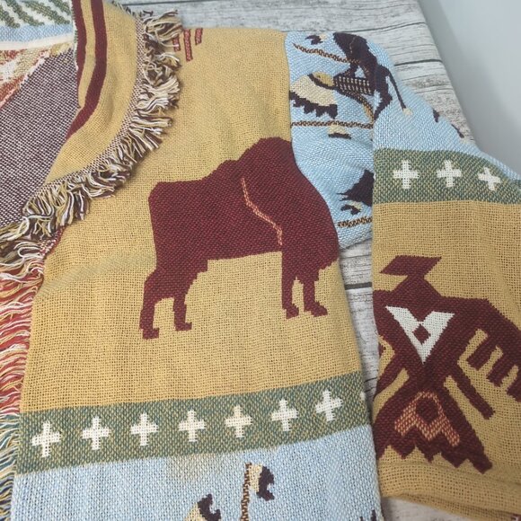 Clair Designs Lew Magram Sweater OS Vintage Western Native Art Tapestry Cardigan - Picture 4 of 9